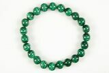 Polished Malachite Bracelet - Elastic Band - Photo 2